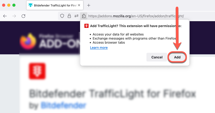 Add TrafficLight to Firefox