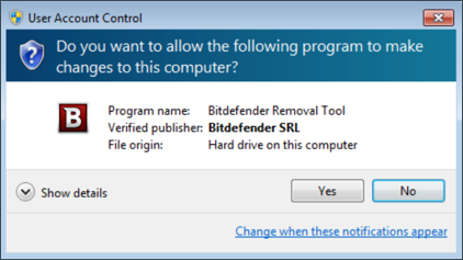 User Account Control dialog box