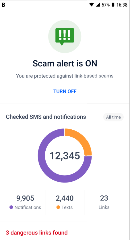 Scam Alert is on
