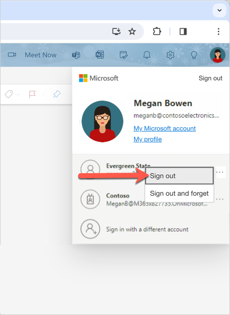 Multiple Outlook accounts sign out